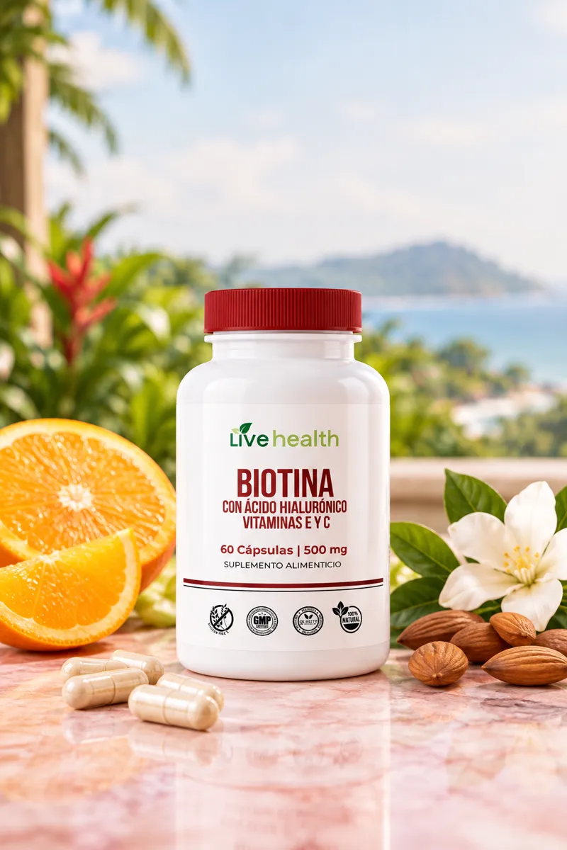 Biotina + Hialurónico Live Health